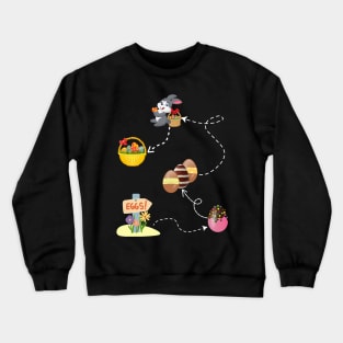 Easter egg hunt fan Easter egg hunt map Easter egg hunting party Crewneck Sweatshirt